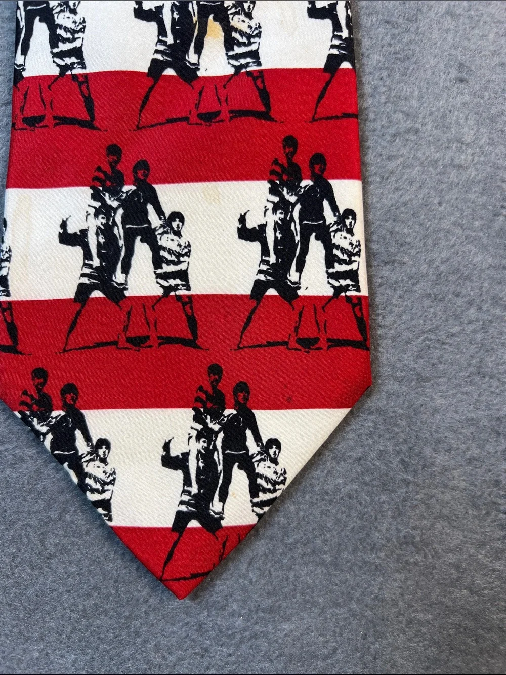 The Beatles Red, White & Black Striped Novelty Tie